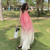 Pink Gradient Chiffon Dress 22