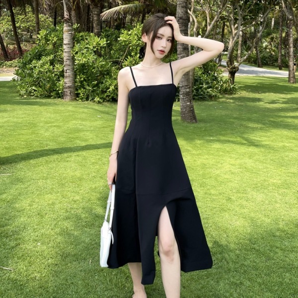 Black French Slip Dress 34