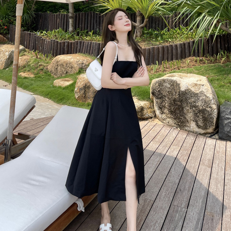 Black French Slip Dress 34