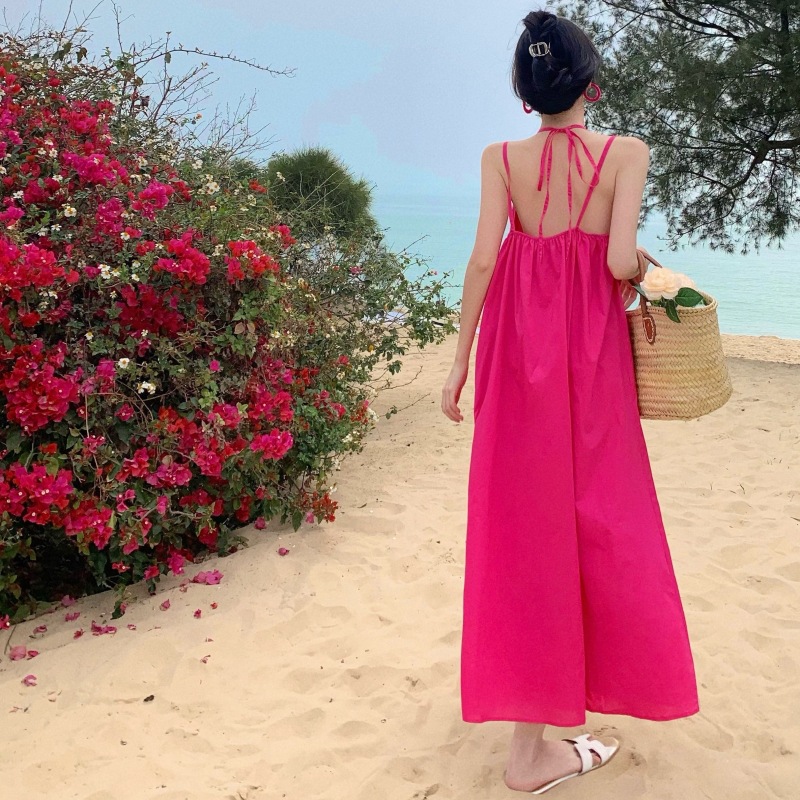 French loose slim suspender dress 43