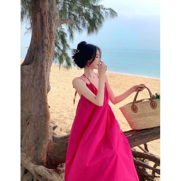 French loose slim suspender dress 43