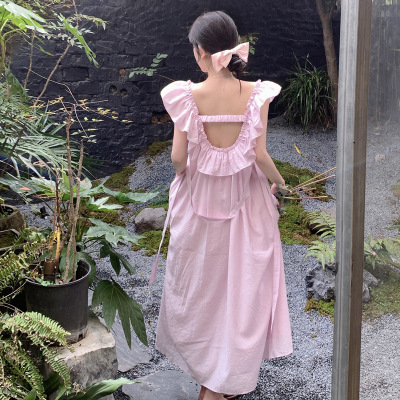 open back small sexy suspender dress 47