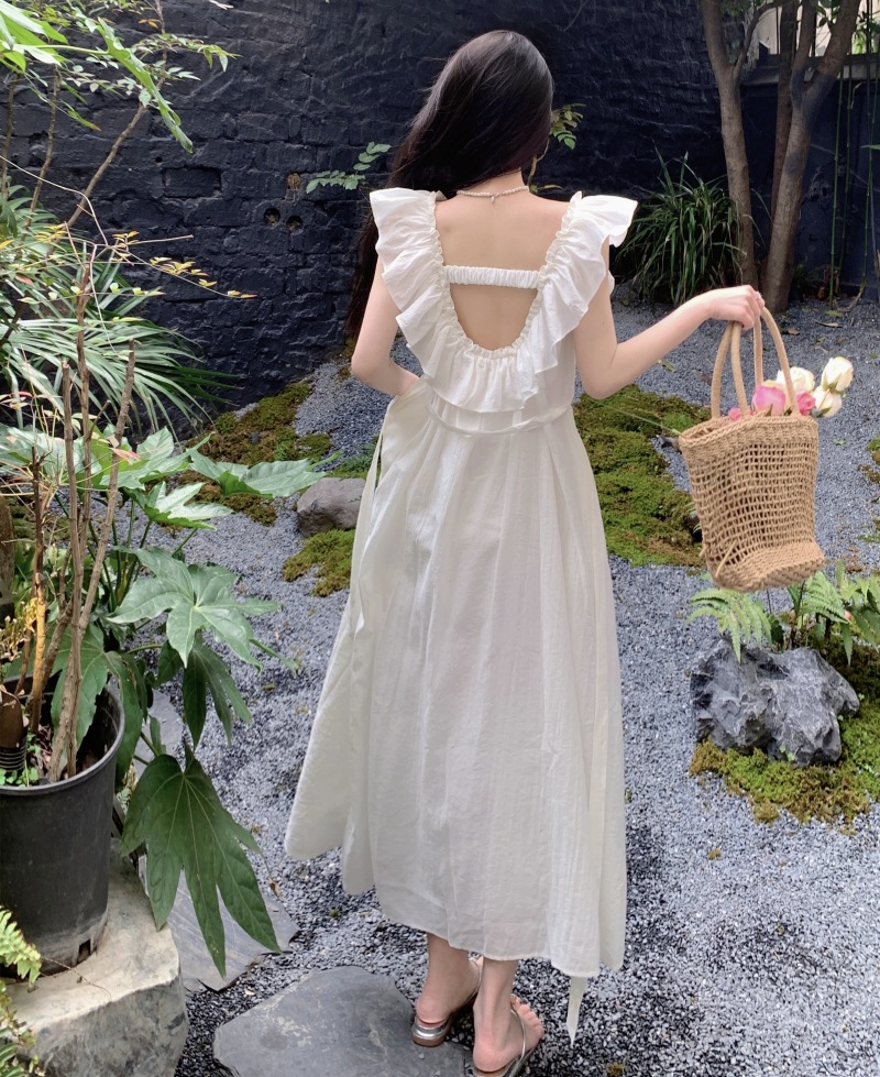 open back small sexy suspender dress 47