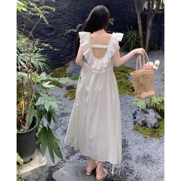 open back small sexy suspender dress 47