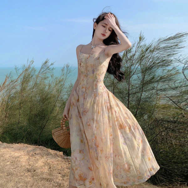 Rose floral suspender dress 28