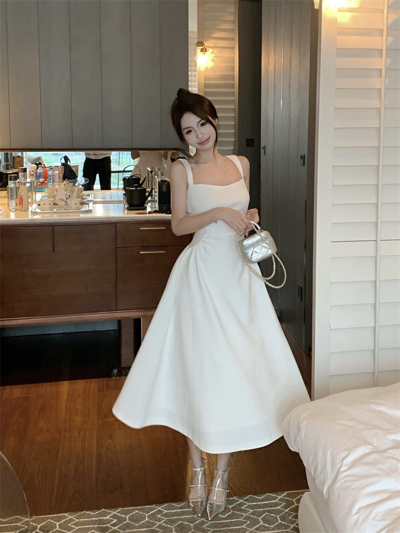 a-line french waist suspender skirt 65