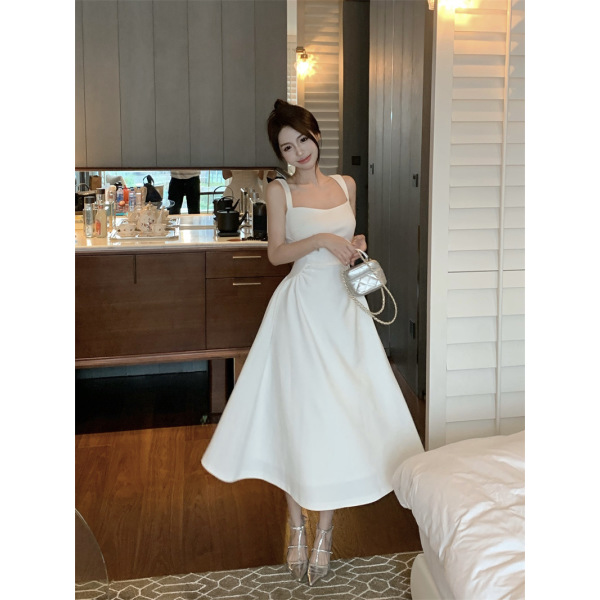 a-line french waist suspender skirt 65