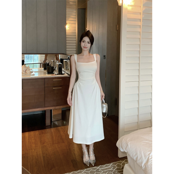 a-line french waist suspender skirt 65