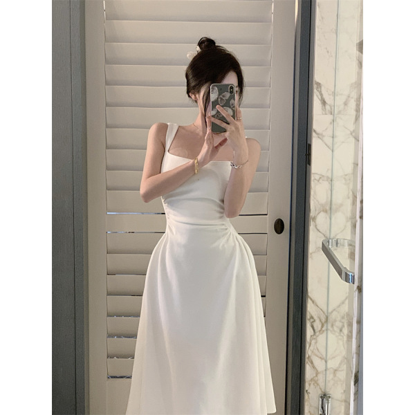 a-line french waist suspender skirt 65