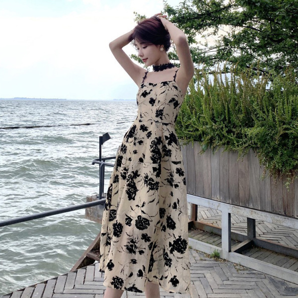 Chic stunning waist suspender dress 60