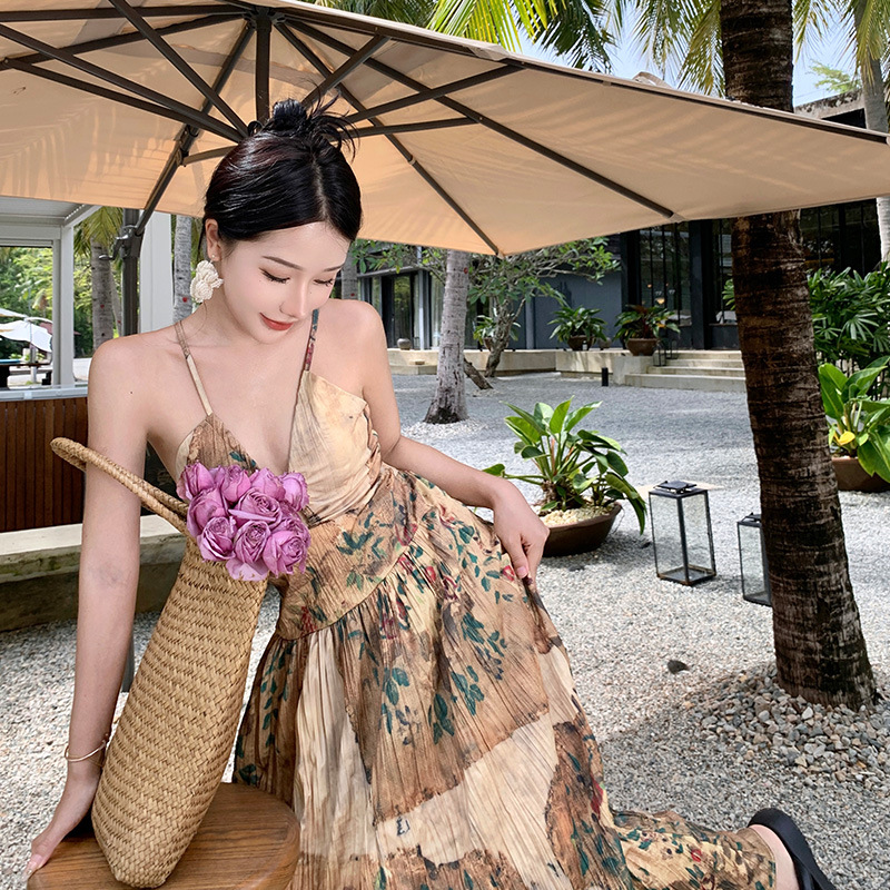 hollow slim suspender dress 59