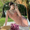 Satin Pleated Pink Slip Dress 48