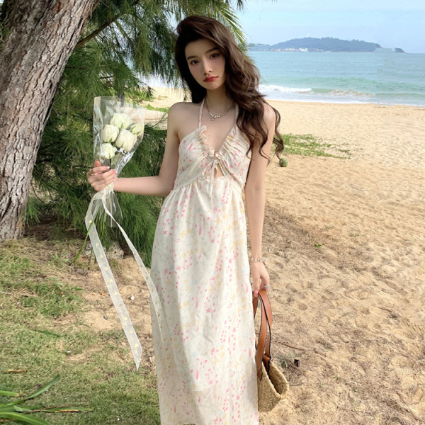 Small fresh French floral suspender skirt 62