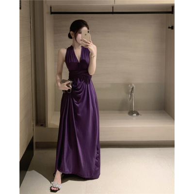 Cross tie halterneck dress 86