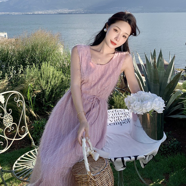 Feather sequin jacquard dress 113