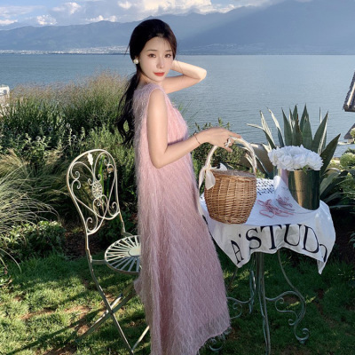 Feather sequin jacquard dress 113