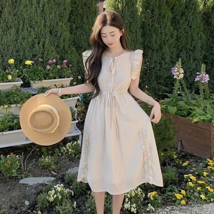 French style small flying sleeve dress 129