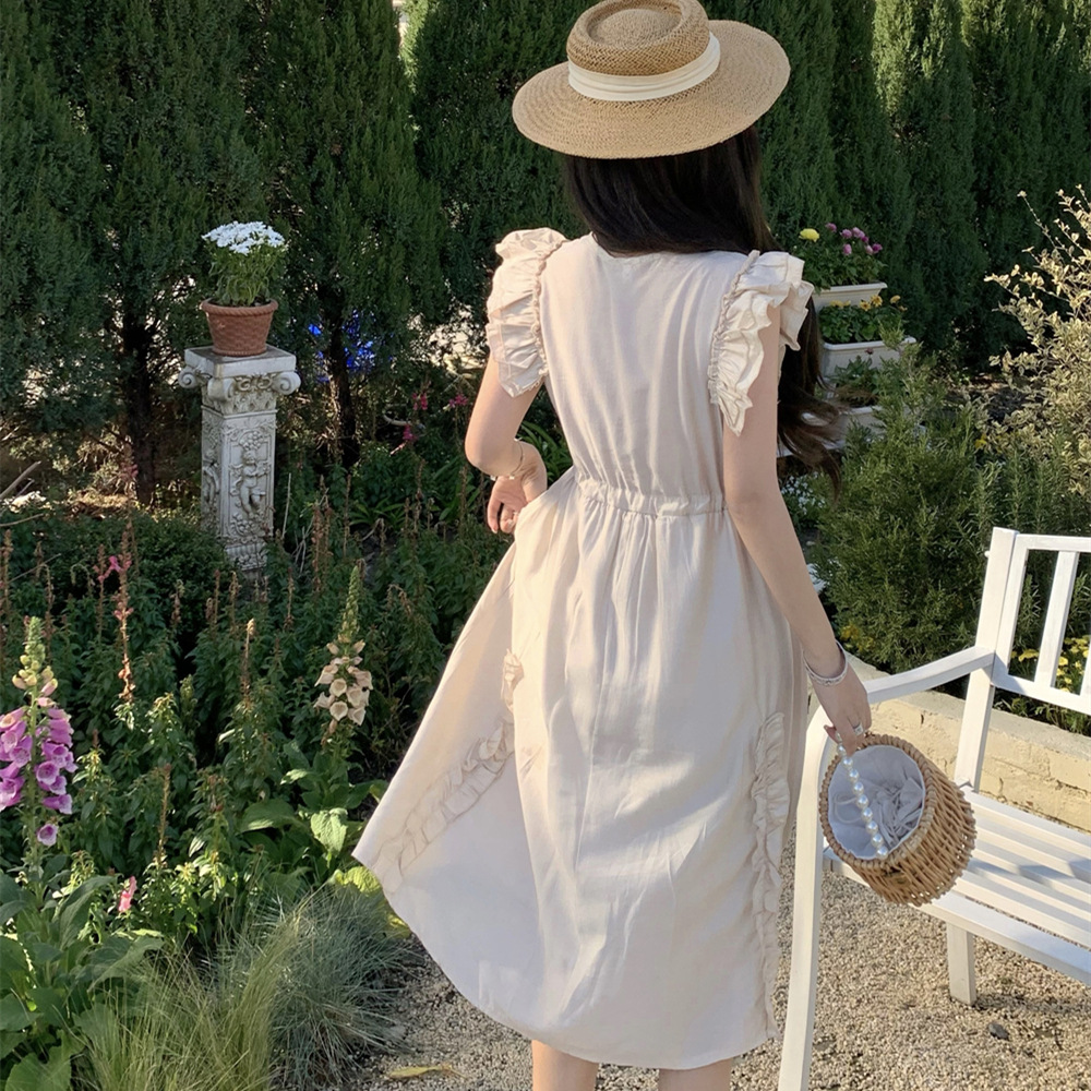 French style small flying sleeve dress 129