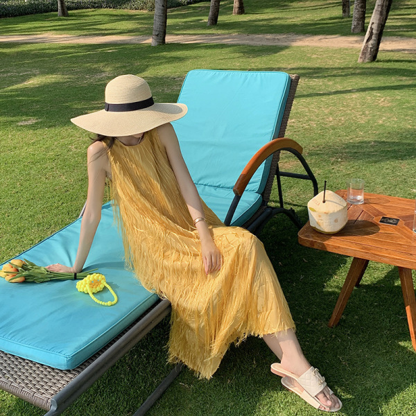 Fringed Drape Beach Dress 90