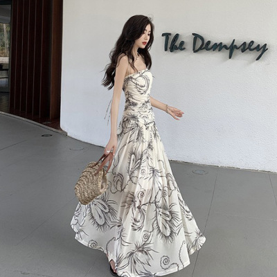 Halter Neck Backless Printed Dress 84