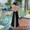 High end black mosaic dress 107