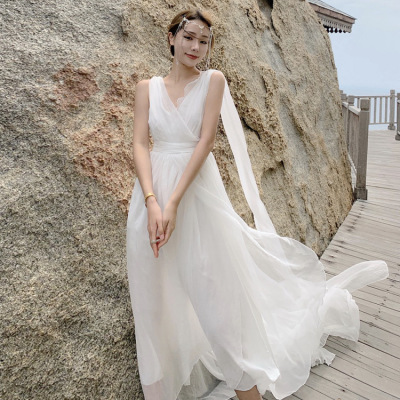 open back trailing beach dress 110