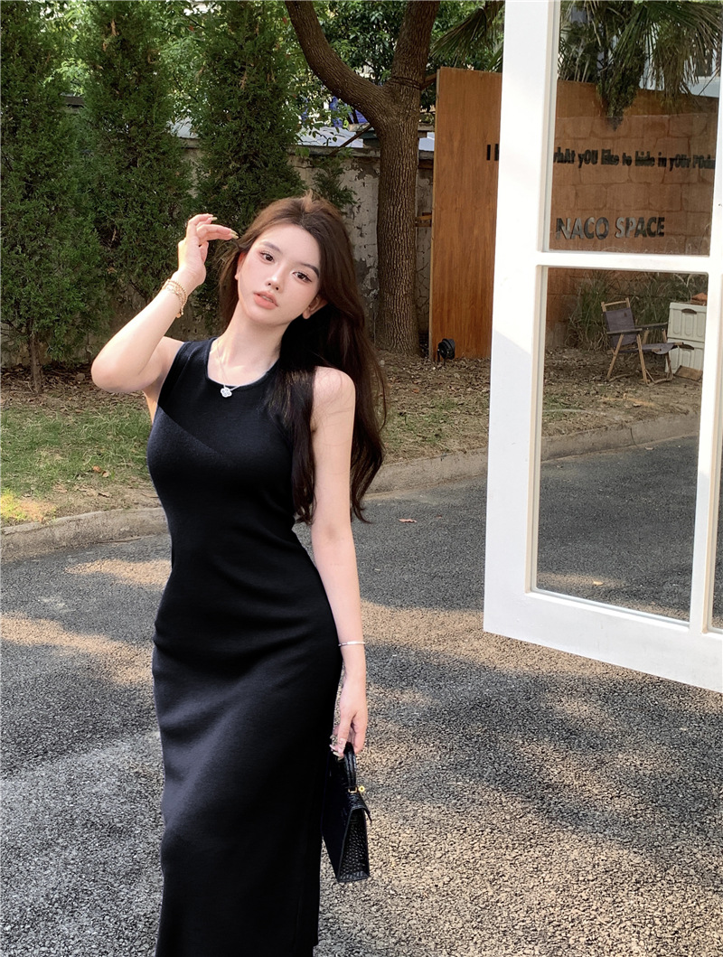 round neck one piece knee skirt 123