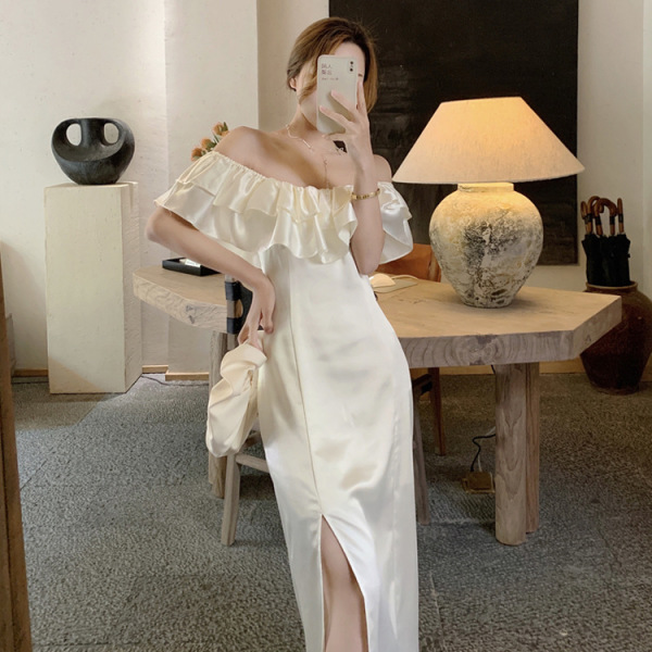 ruffle wrap bust dress 118