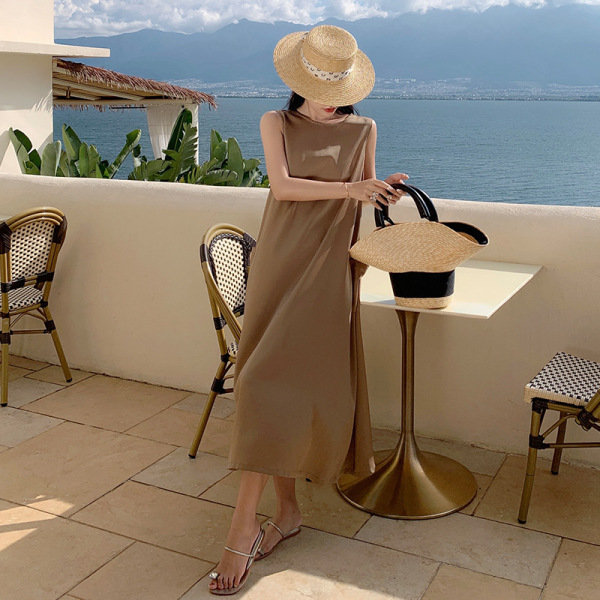 satin sleeveless slip dress 124