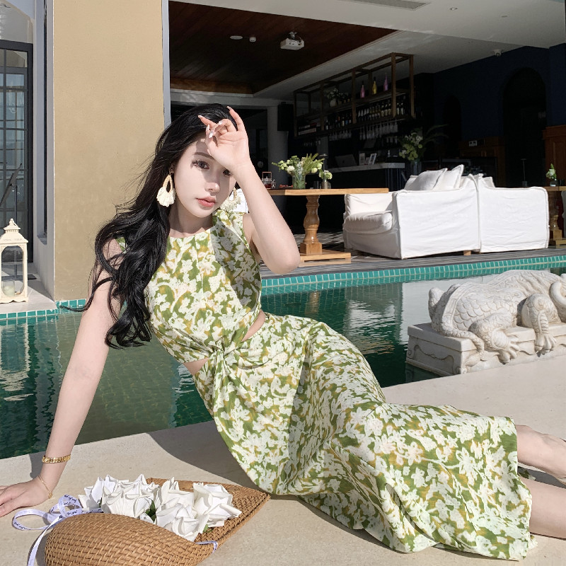 side show waist floral sundress 95