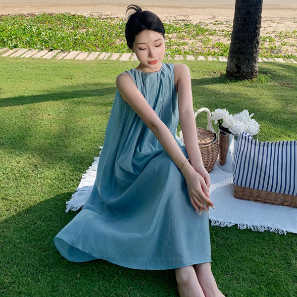 Tea Break Bean Green Suspender Dress 103