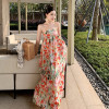 Tube top flower bud seaside holiday dress 127
