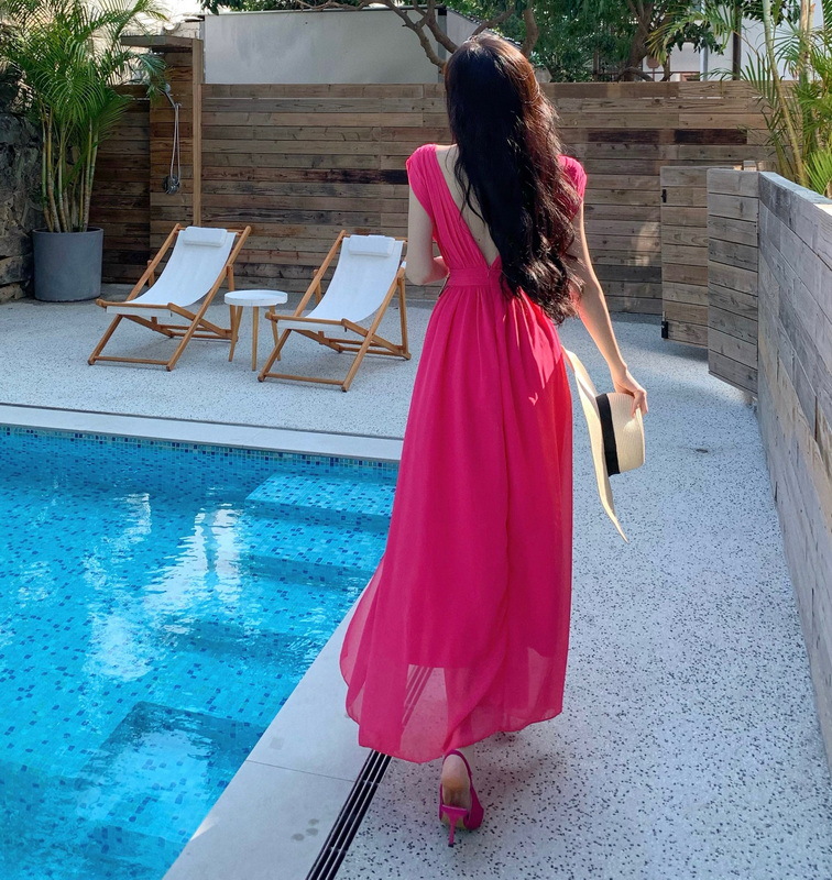 V-neck tea break dress 119