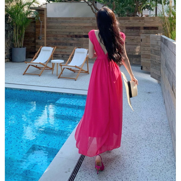 V-neck tea break dress 119