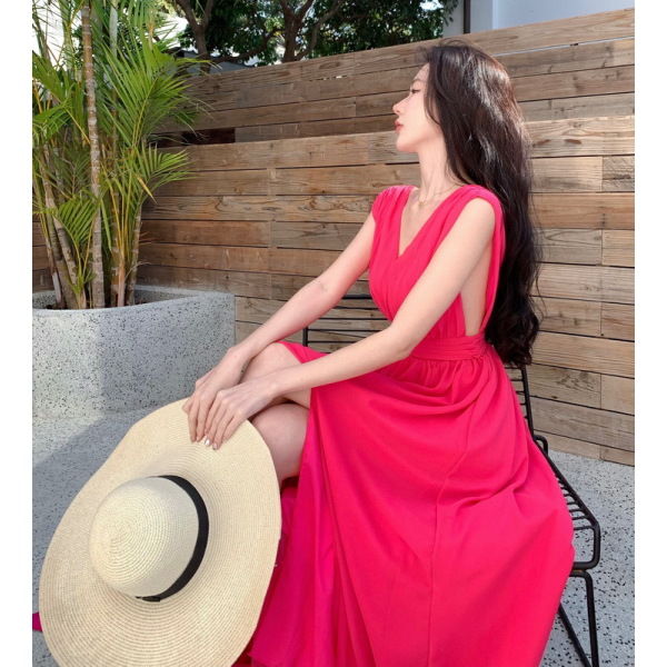 V-neck tea break dress 119