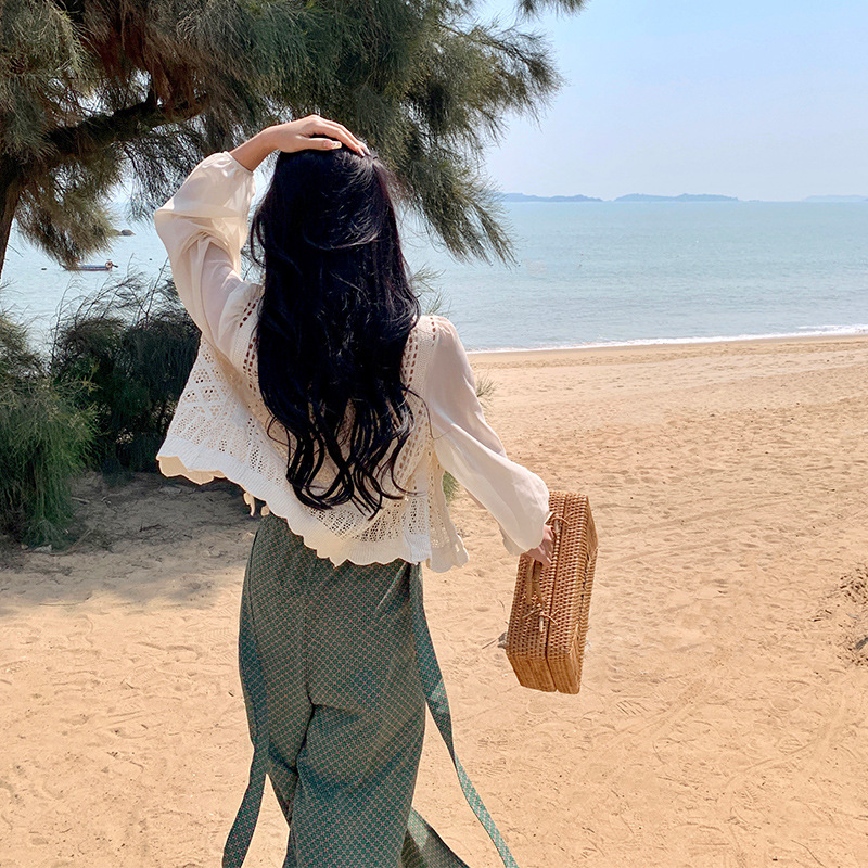 Apricot Cutout Crochet Cardigan 158