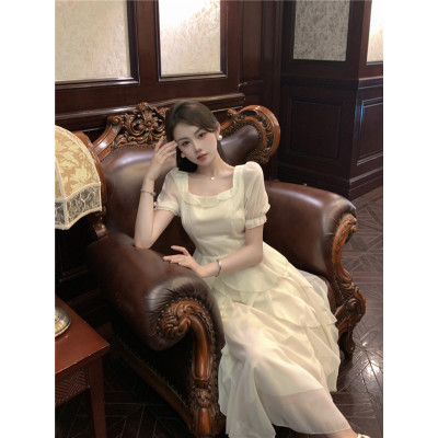 Puff Sleeve French First Love Long Dress 141